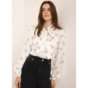 Mint Velvet Cream Star Print Ruffle Blouse